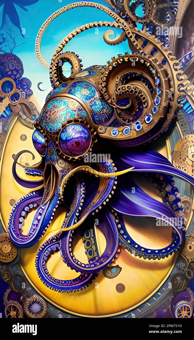 Fantasy Octopus Art Stock Photo