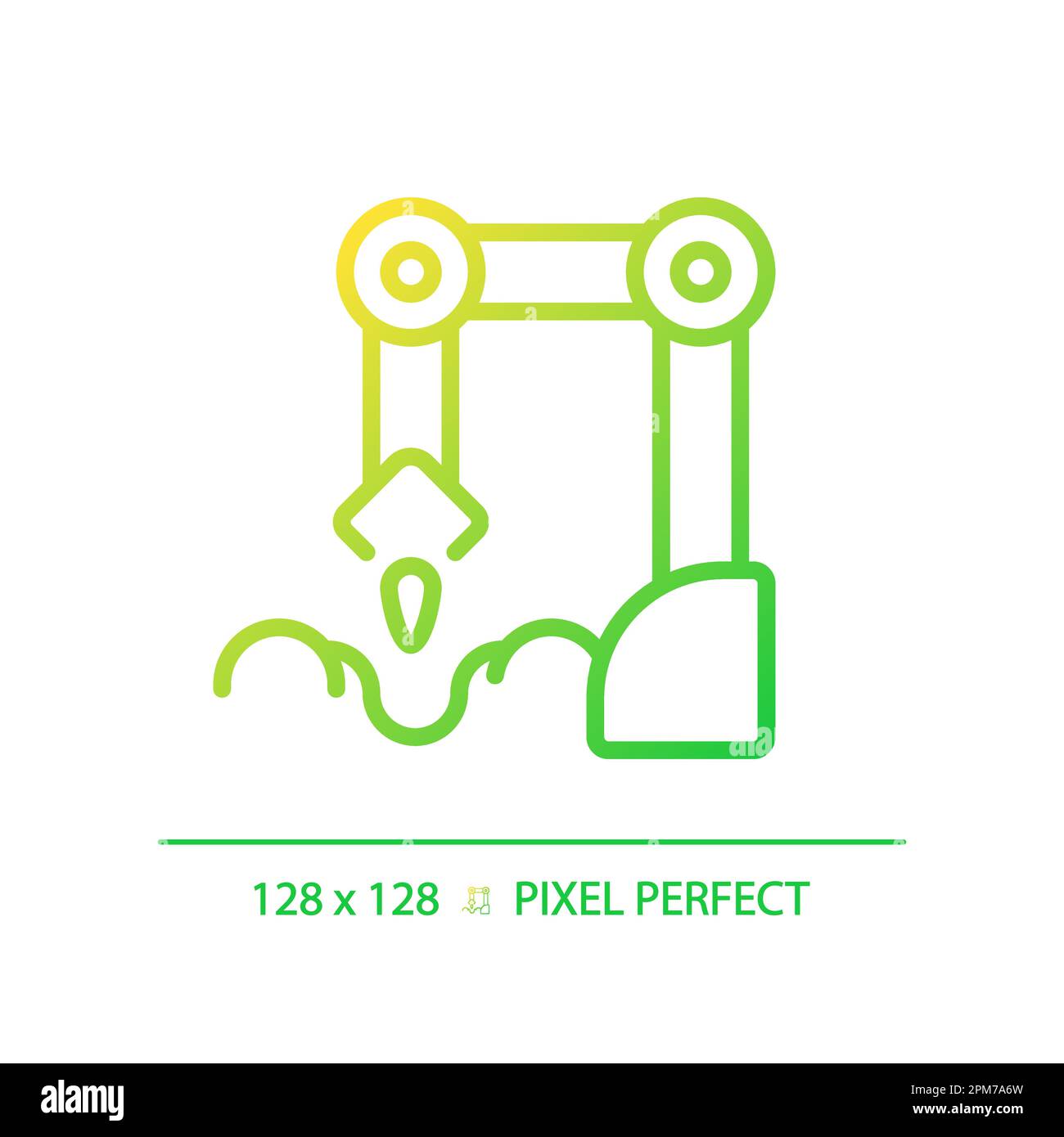 Planting robot gradient linear vector icon Stock Vector