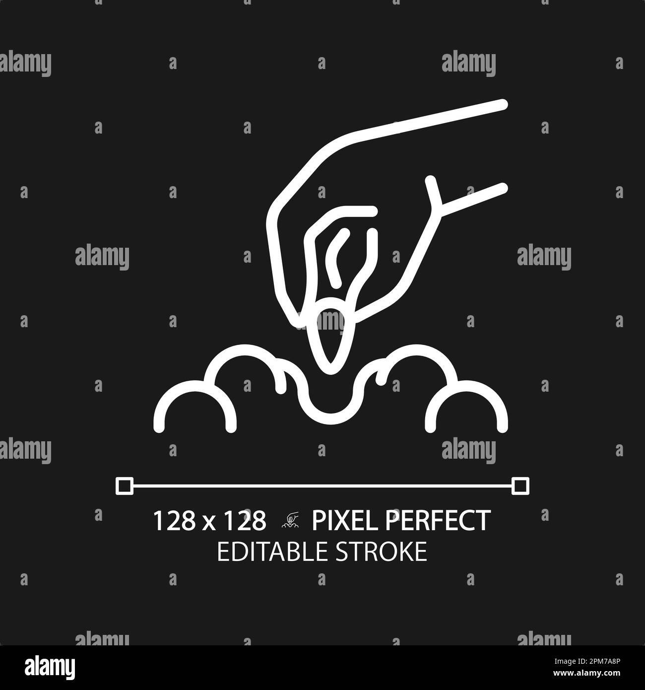 Sowing white linear icon for dark theme Stock Vector Image & Art - Alamy
