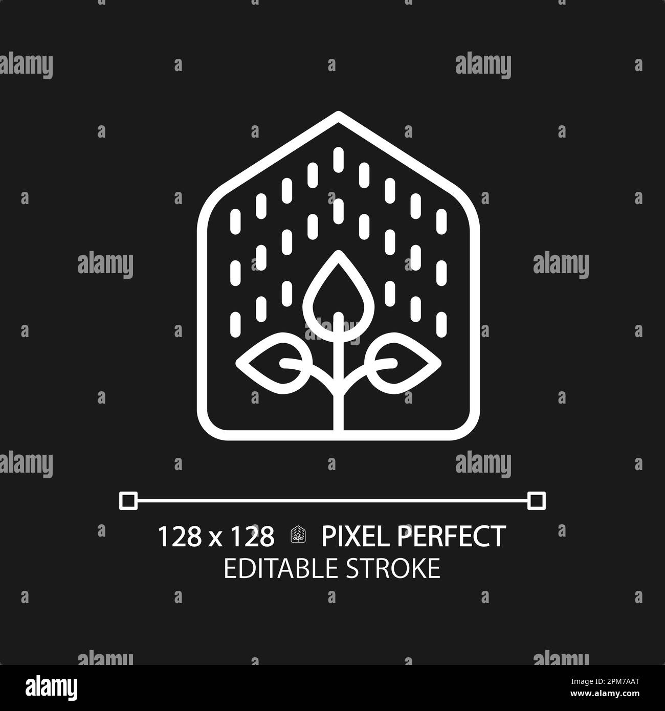 Greenhouse white linear icon for dark theme Stock Vector Image & Art ...