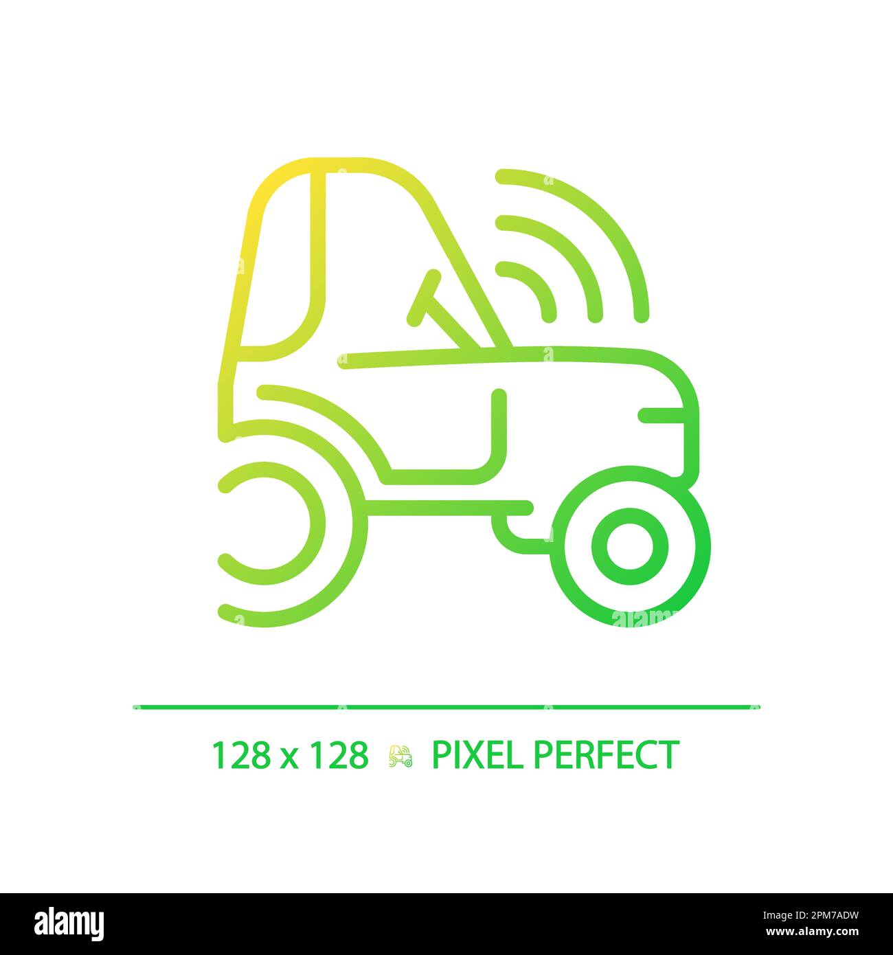 Autonomous tractor gradient linear vector icon Stock Vector