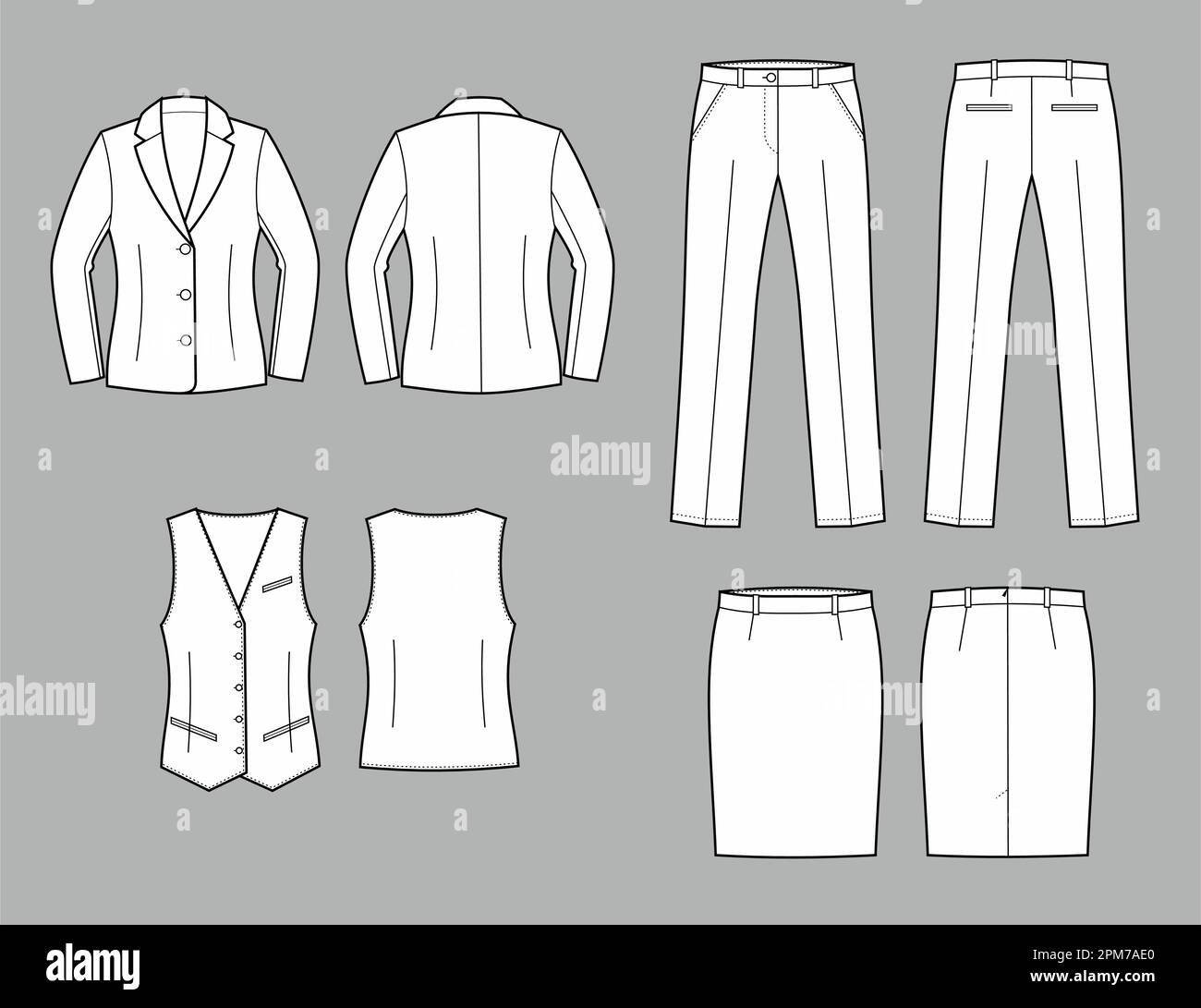 Set of womans business clothes Stock Vector Image & Art - Alamy