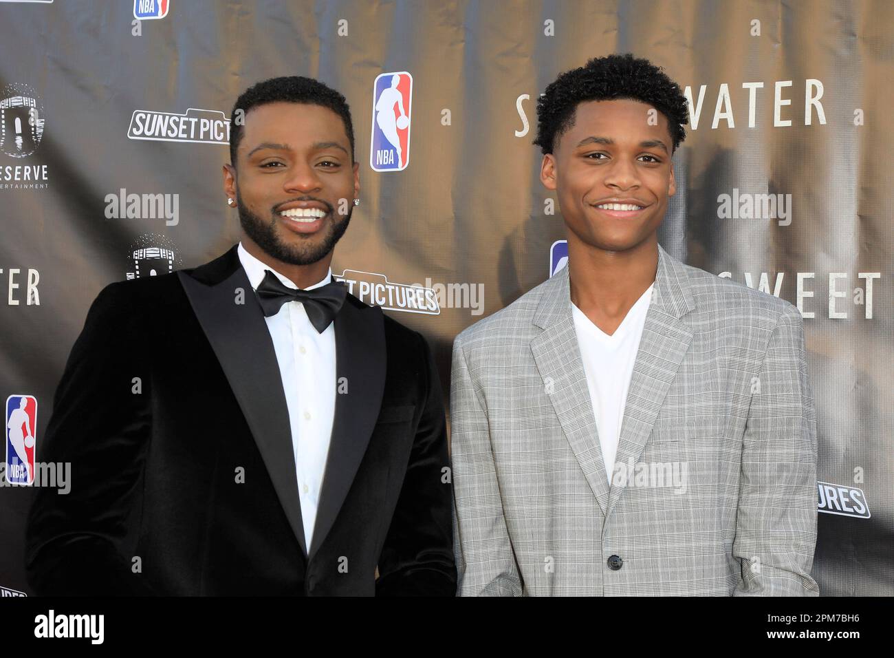 April 11, 2023, Burbank, California, USA: BURBANK, CALIFORNIA - APR 11, 2023: Everett Osborne, Delijah McAlpin at the Los Angeles premiere of Sweetwater at the Steven J. Ross Theatre at Warner Bros. (Credit Image: © Nina Prommer/ZUMA Press Wire) EDITORIAL USAGE ONLY! Not for Commercial USAGE! Stock Photo