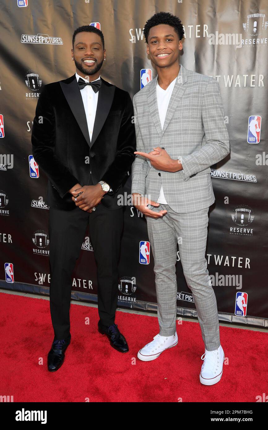 April 11, 2023, Burbank, California, USA: BURBANK, CALIFORNIA - APR 11, 2023: Everett Osborne, Delijah McAlpin at the Los Angeles premiere of Sweetwater at the Steven J. Ross Theatre at Warner Bros. (Credit Image: © Nina Prommer/ZUMA Press Wire) EDITORIAL USAGE ONLY! Not for Commercial USAGE! Stock Photo