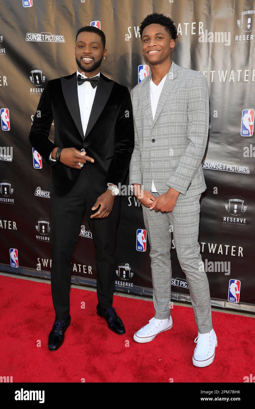 April 11, 2023, Burbank, California, USA: BURBANK, CALIFORNIA - APR 11, 2023: Everett Osborne, Delijah McAlpin at the Los Angeles premiere of Sweetwater at the Steven J. Ross Theatre at Warner Bros. (Credit Image: © Nina Prommer/ZUMA Press Wire) EDITORIAL USAGE ONLY! Not for Commercial USAGE! Stock Photo