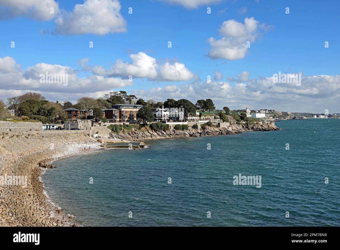 Firestone Bay and Devil’s Point on the seafront in Stonehouse, Plymouth