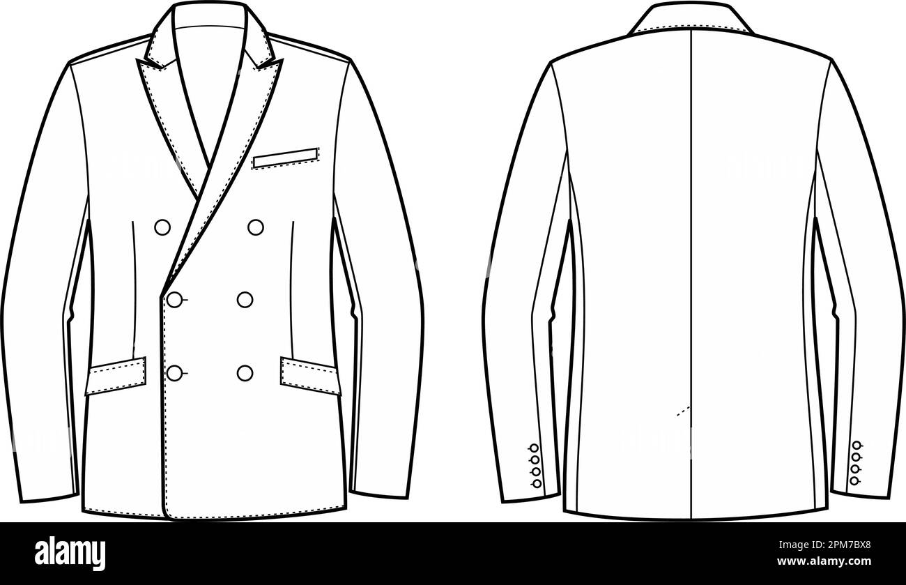 Double breasted suit jacket Stock Vector Images Alamy