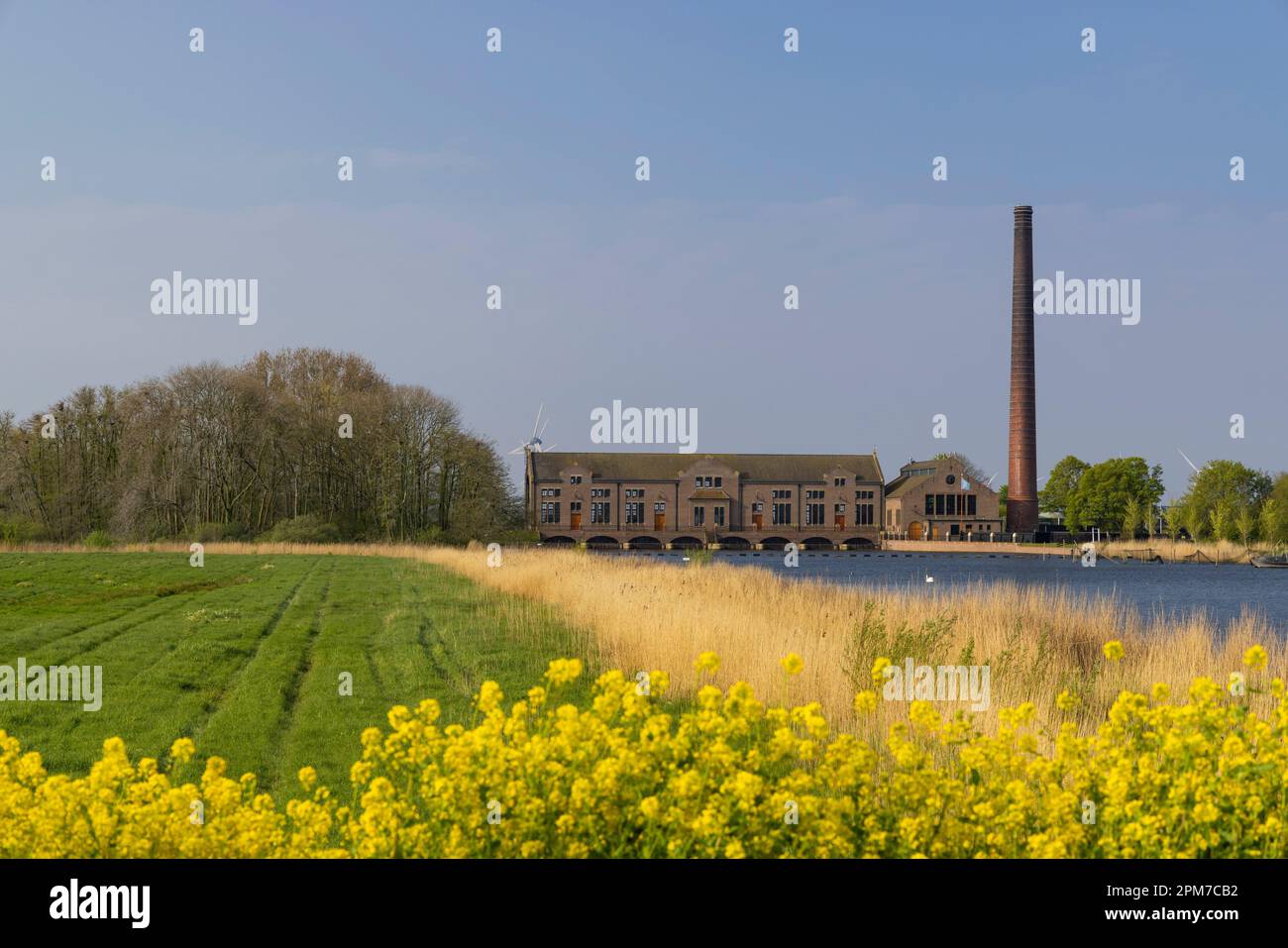 Ir. D. F. Woudagemaal is the largest steam pumping station ever built in world, UNESCO site, Lemmer, Friesland, Netherlands. Stock Photo