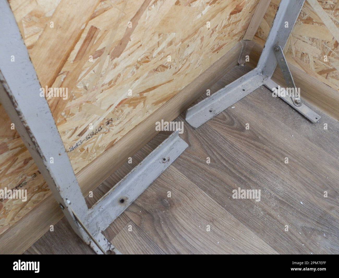 Warming and cladding with slabs of a balcony in an the apartment house. Stock Photo