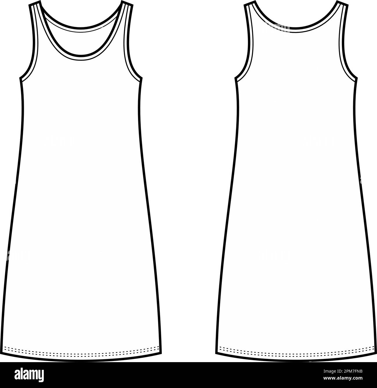 Womans tank top dress. Front and back Stock Vector Image & Art Alamy