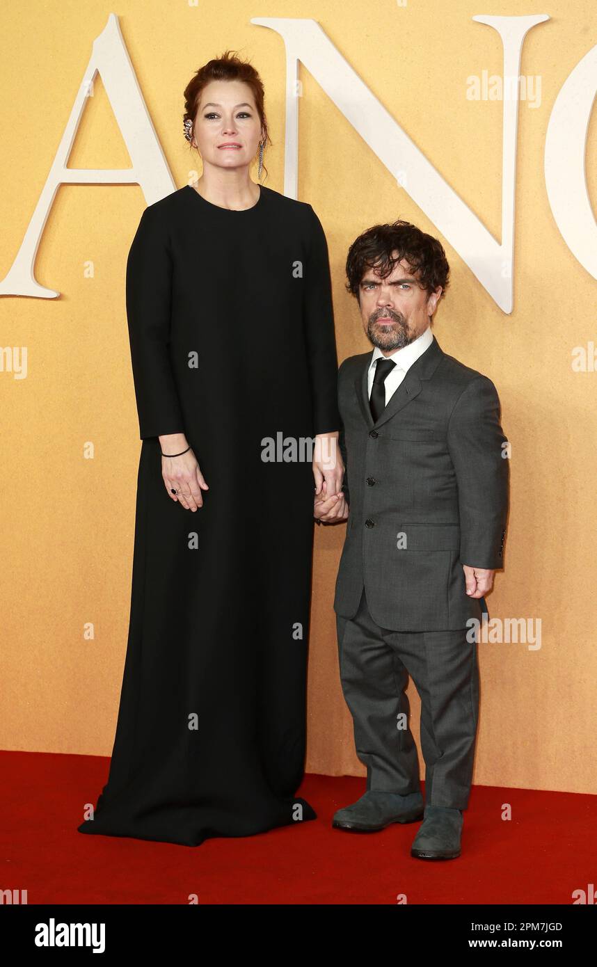 Erica Schmidt and Peter Dinklage attend  the UK Premiere of 'CYRANO' at Odeon Luxe Leicester Square  in London. Stock Photo