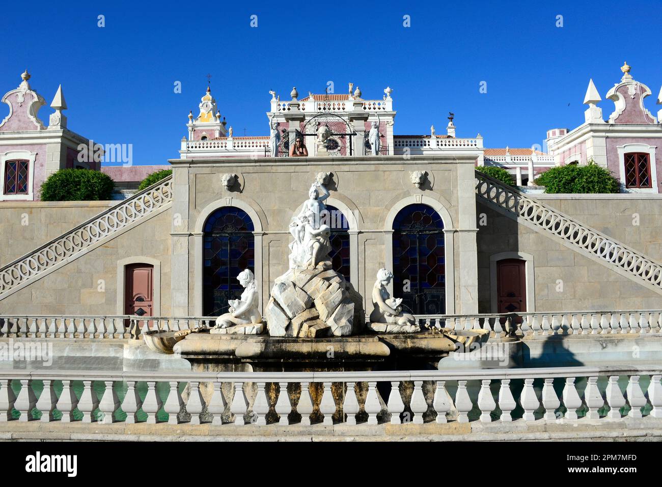 Tavira, Palacio de Estoi (Pousada) and gardens. Faro, Algarve, Portugal. Stock Photo