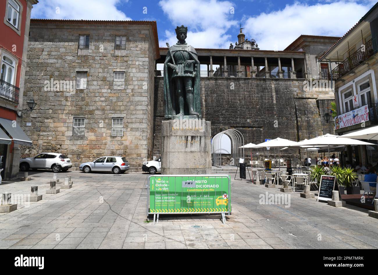 Viseu city, statue of King Duarte. Centro, Portugal. Stock Photo
