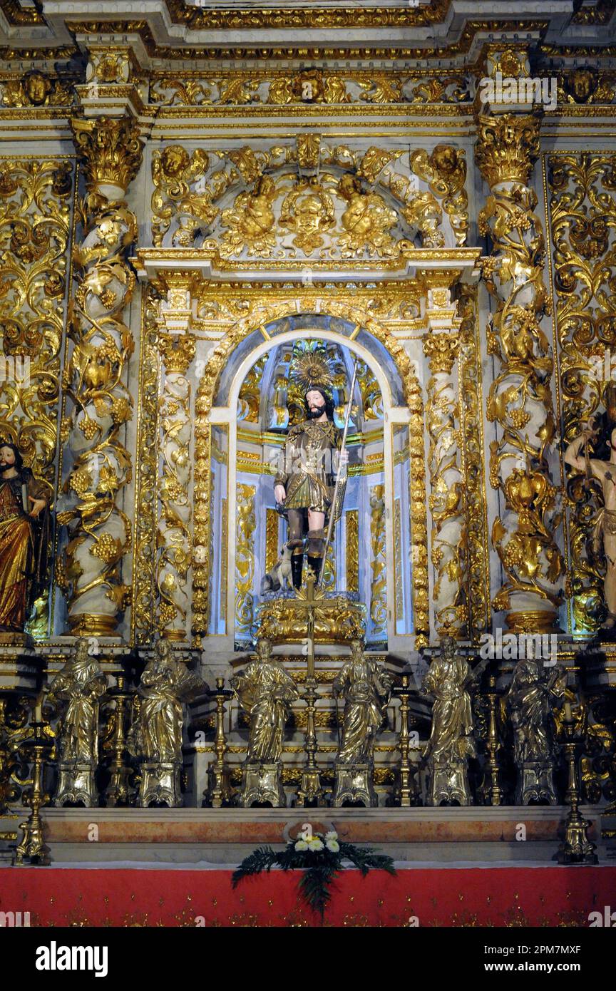 Lisbon (Lisboa), Igreja de Sao Roque (baroque altarpiece). Chapel of Sao Roque. Portugal. Stock Photo