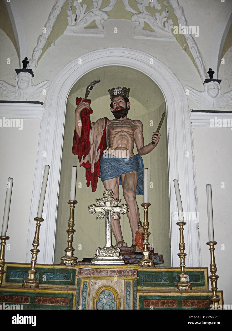 Chiesa Di San Bartolomeo Apostolo Statue of St. Bartholomew in the Church of St. Bartholomew the Apostle