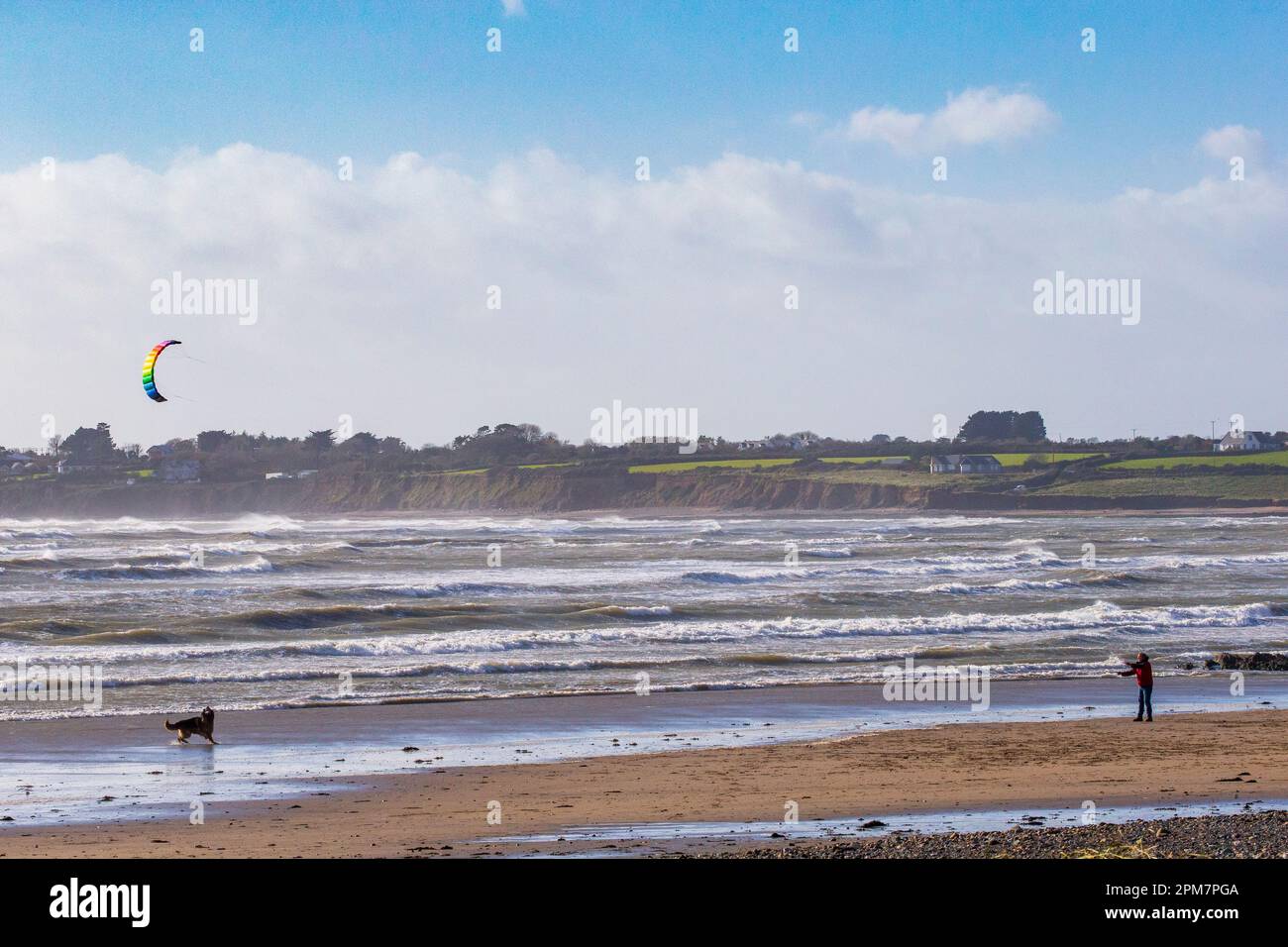 flying kite on beach Stock Photo Alamy