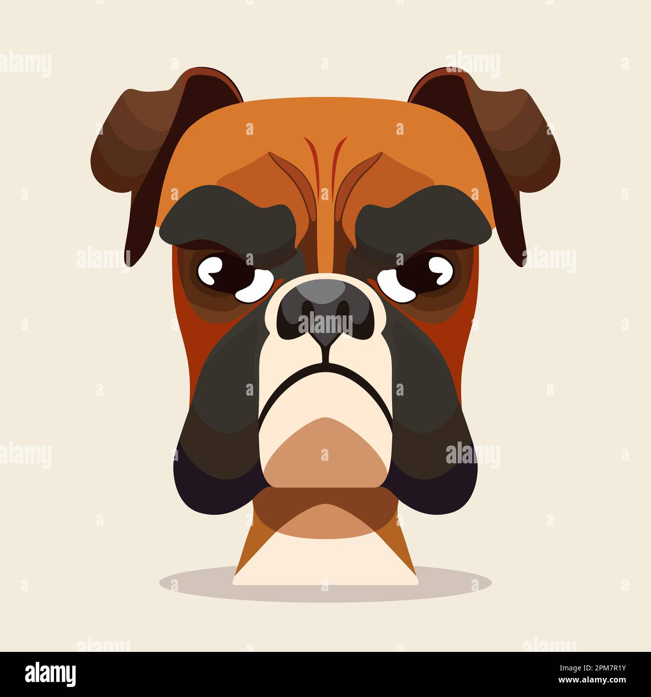 Dog head logo design. Abstract colorful dog face. Angry dog face