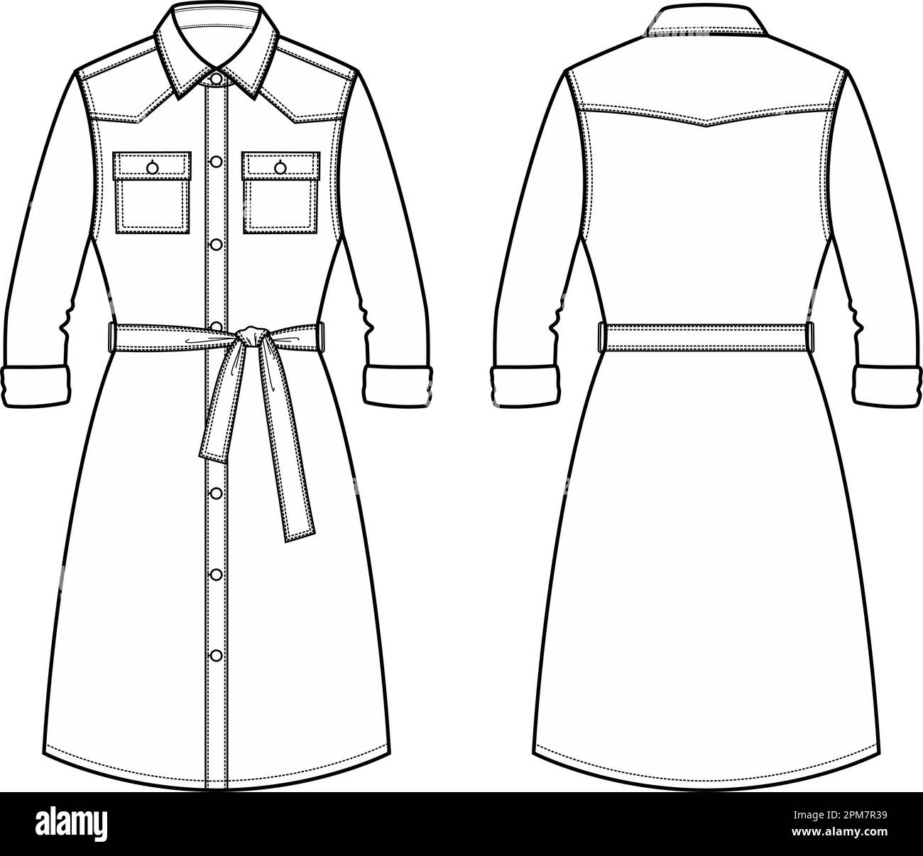 Womans jean long sleeve dress Stock Vector Image & Art - Alamy