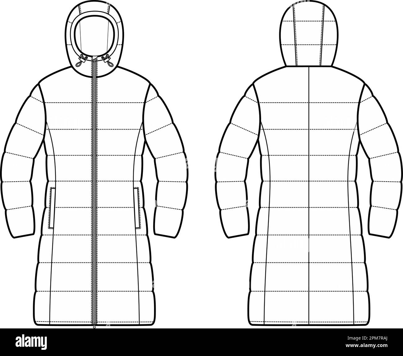 Hooded Quilted Down Coat