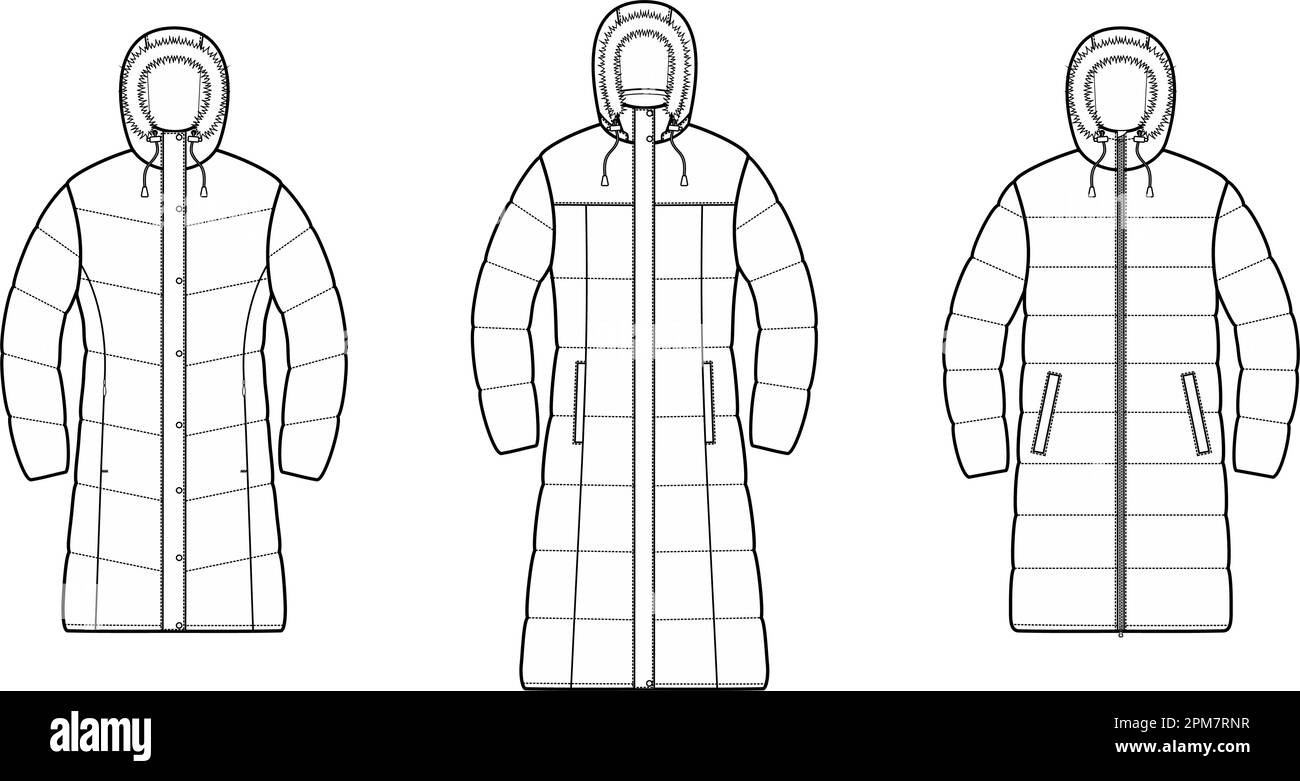 Womens winter quilted down jacket Stock Vector Image & Art Alamy