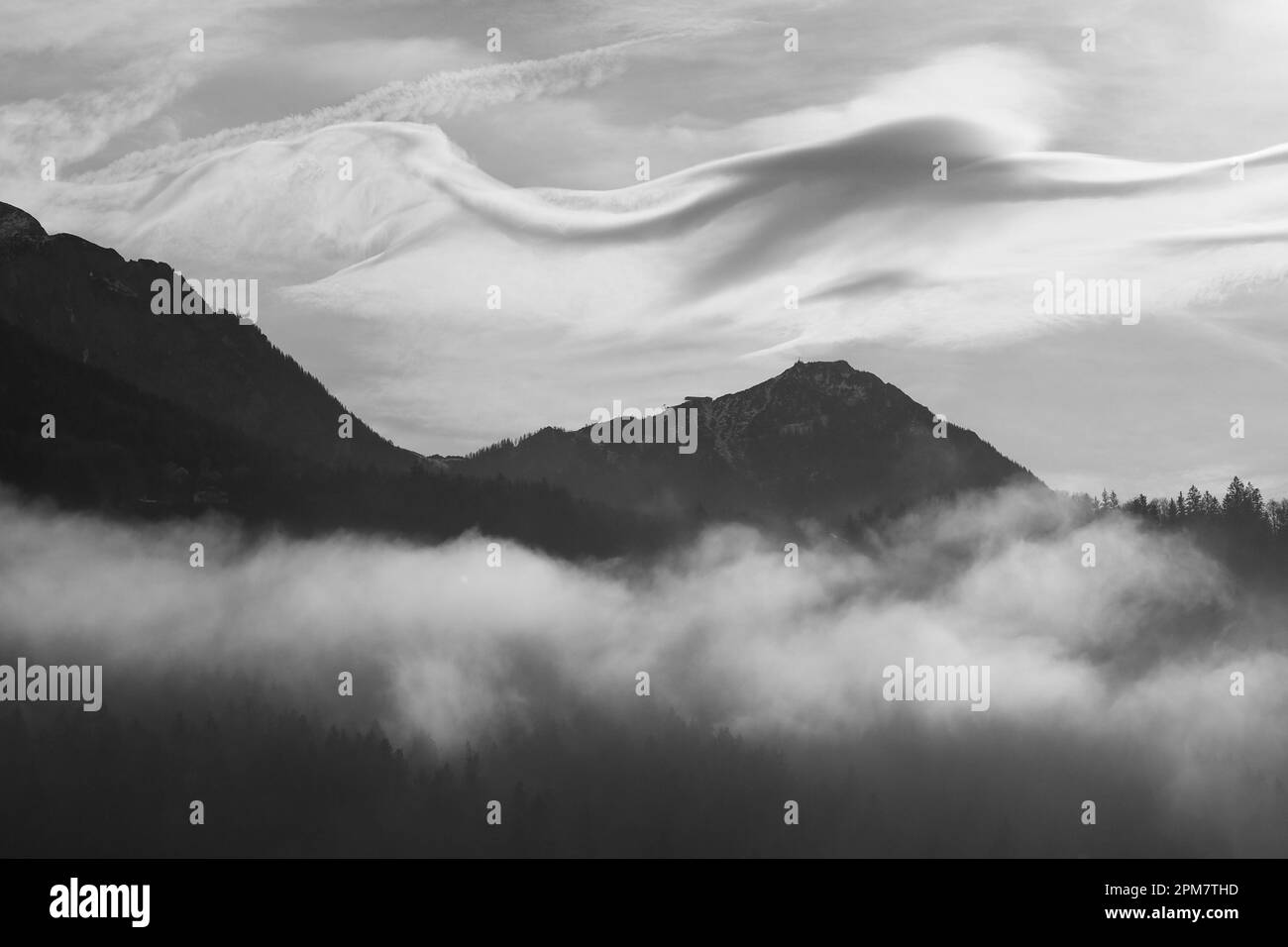 Lakeside fog Black and White Stock Photos & Images - Alamy