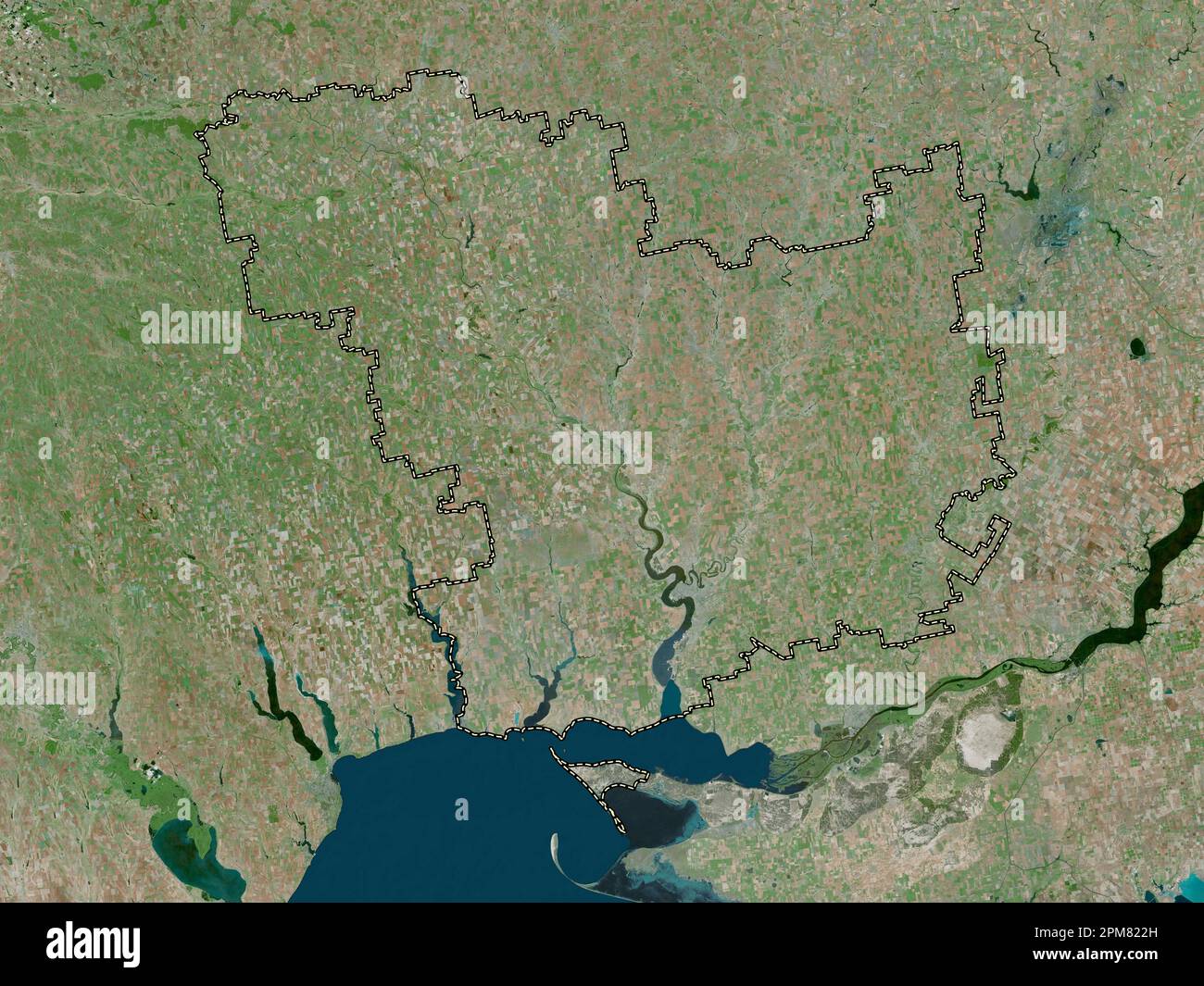 Mykolayiv, region of Ukraine. High resolution satellite map Stock Photo