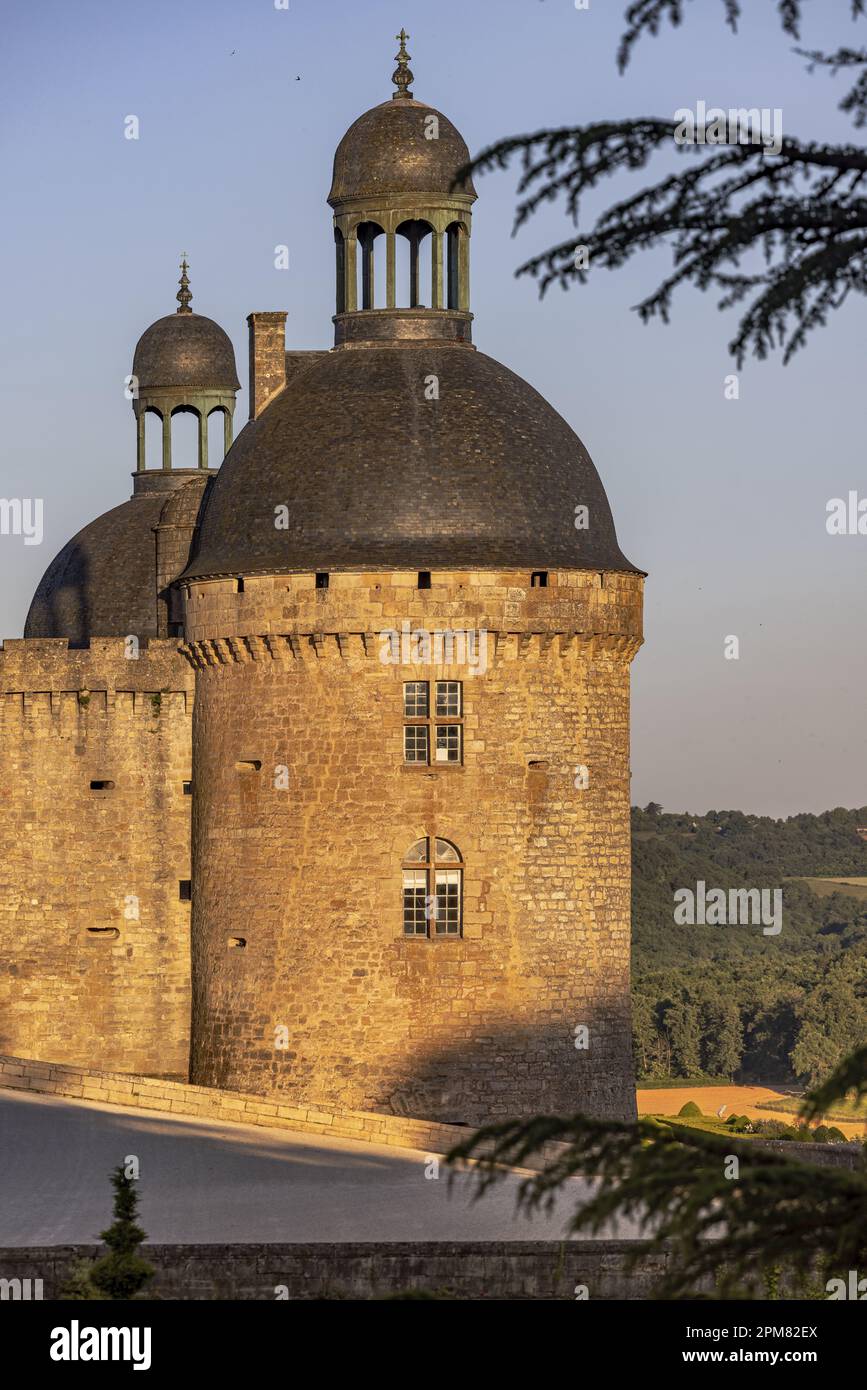 France, Dordogne, Black Perigord, Hautefort, Castle of Hautefort Stock Photo