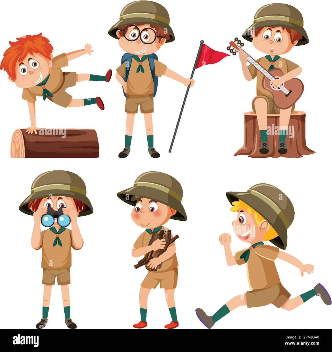 Set of camping children illustration Stock Vector Image & Art - Alamy