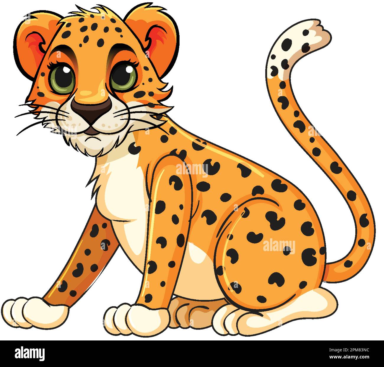 Baby Cheetah Cartoon Character illustration Stock Vector Image & Art