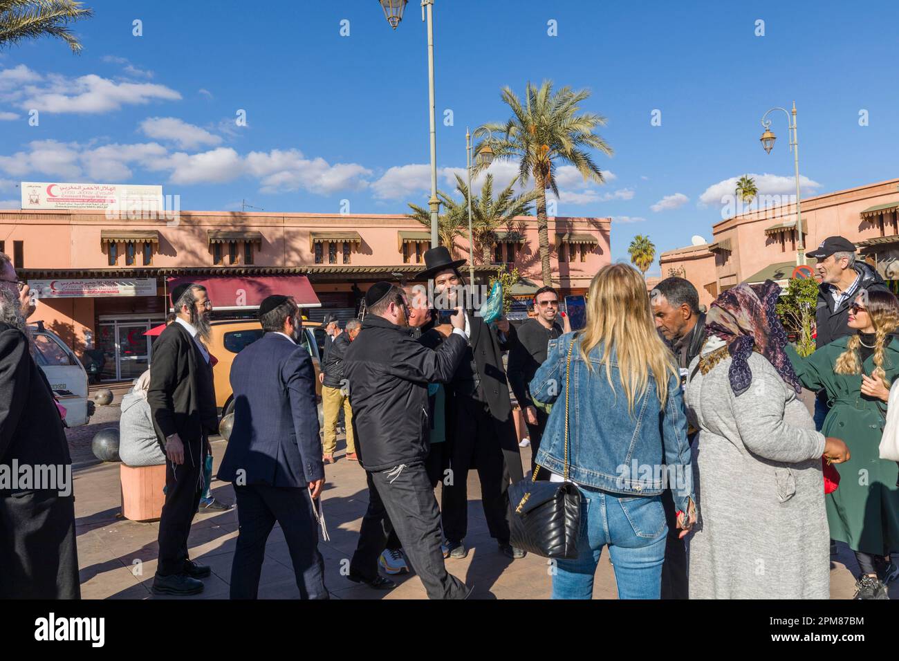 Morocco, High Atlas, Marrakech, imperial city, visit of an Israeli dignitary in the old Jewish quarter Stock Photo