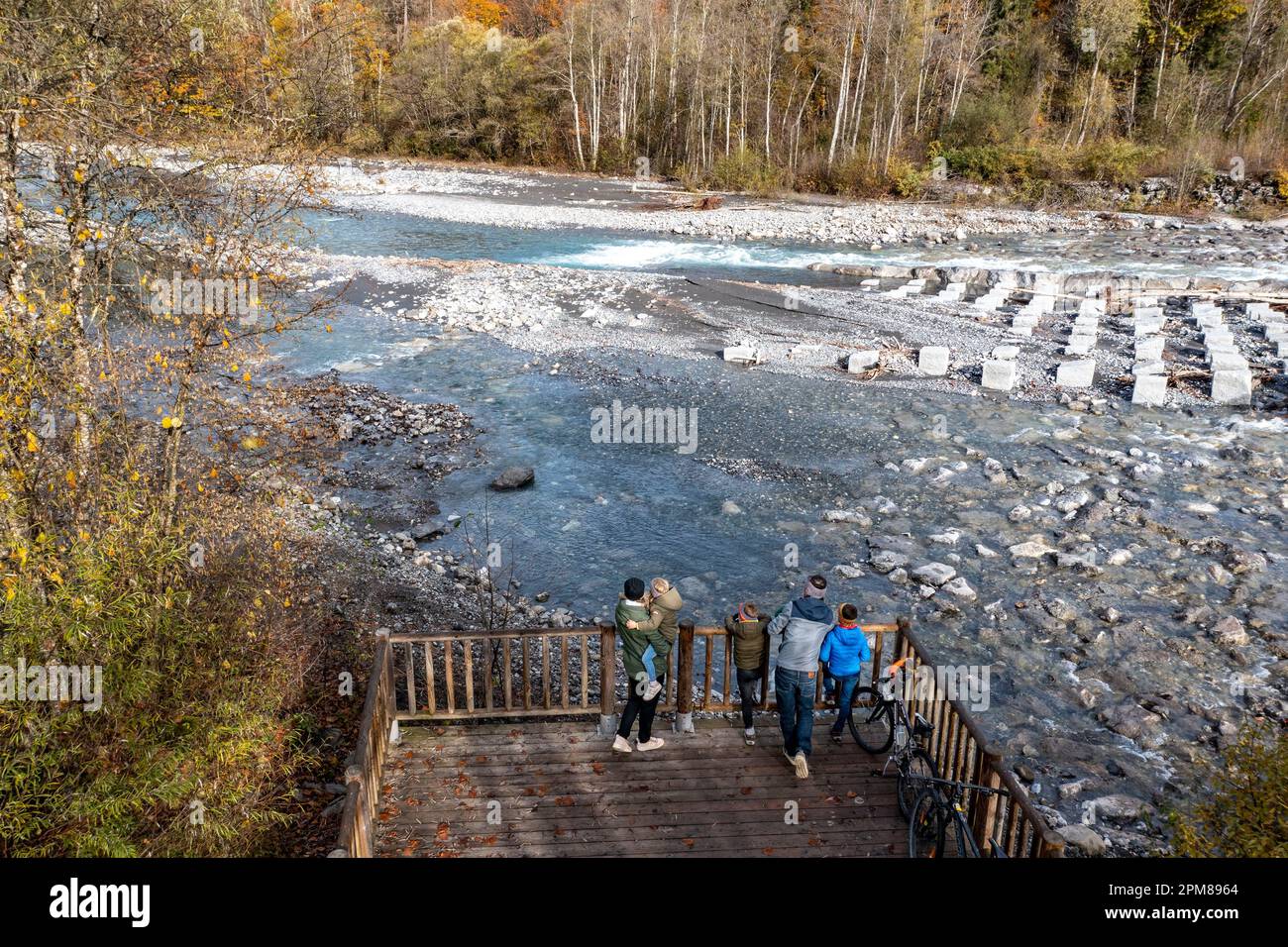 France, HauteSavoie, Giffre valley, Morillon, the Giffre river Stock