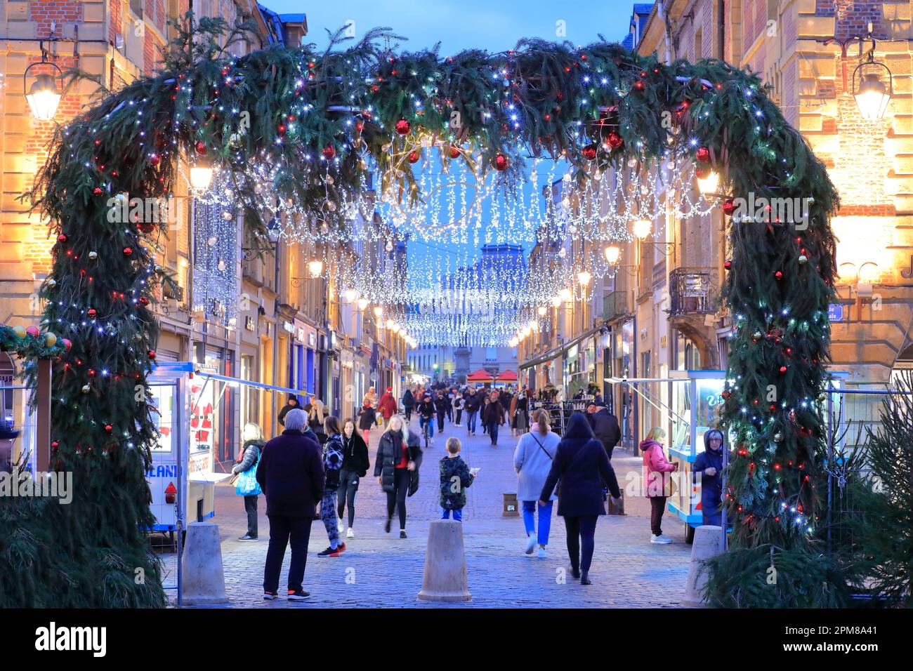 France, Ardennes, Charleville Mezieres, Christmas market, Rue de ...