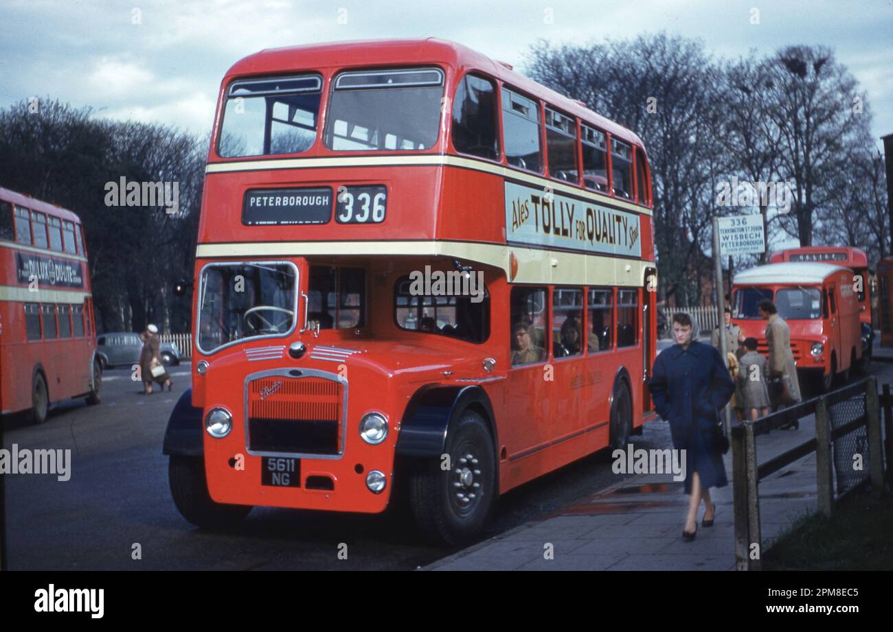 Bristol ECW Bus (5611NG) taken Kings Lynn, Norfolk 5 April 1961   Photo by The Henshaw Archive Stock Photo