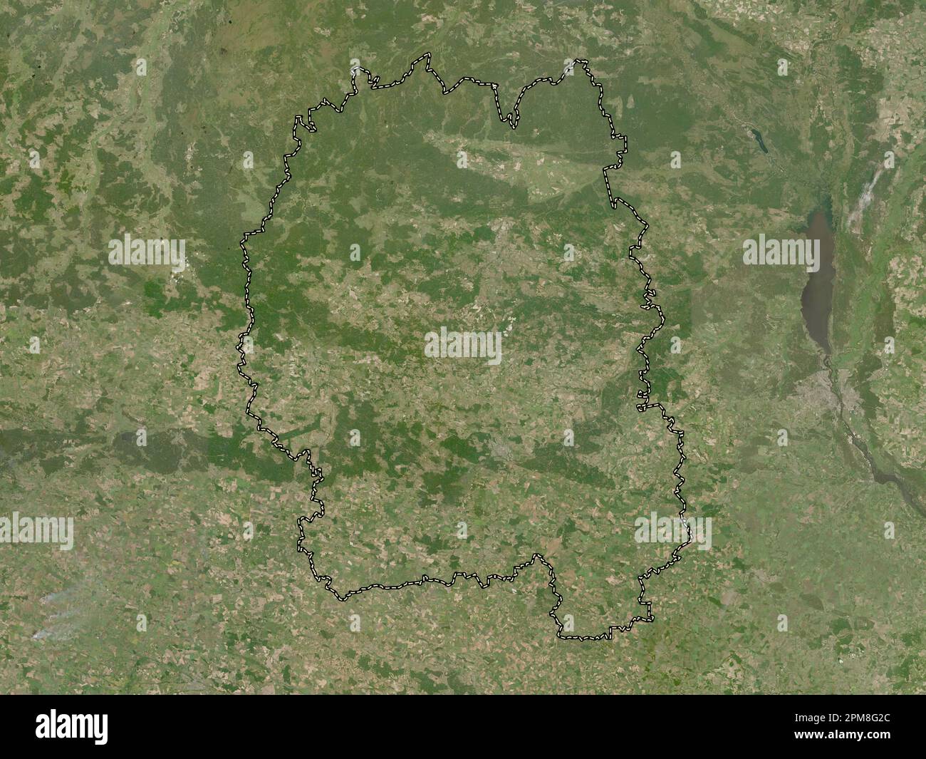 Zhytomyr, region of Ukraine. Low resolution satellite map Stock Photo