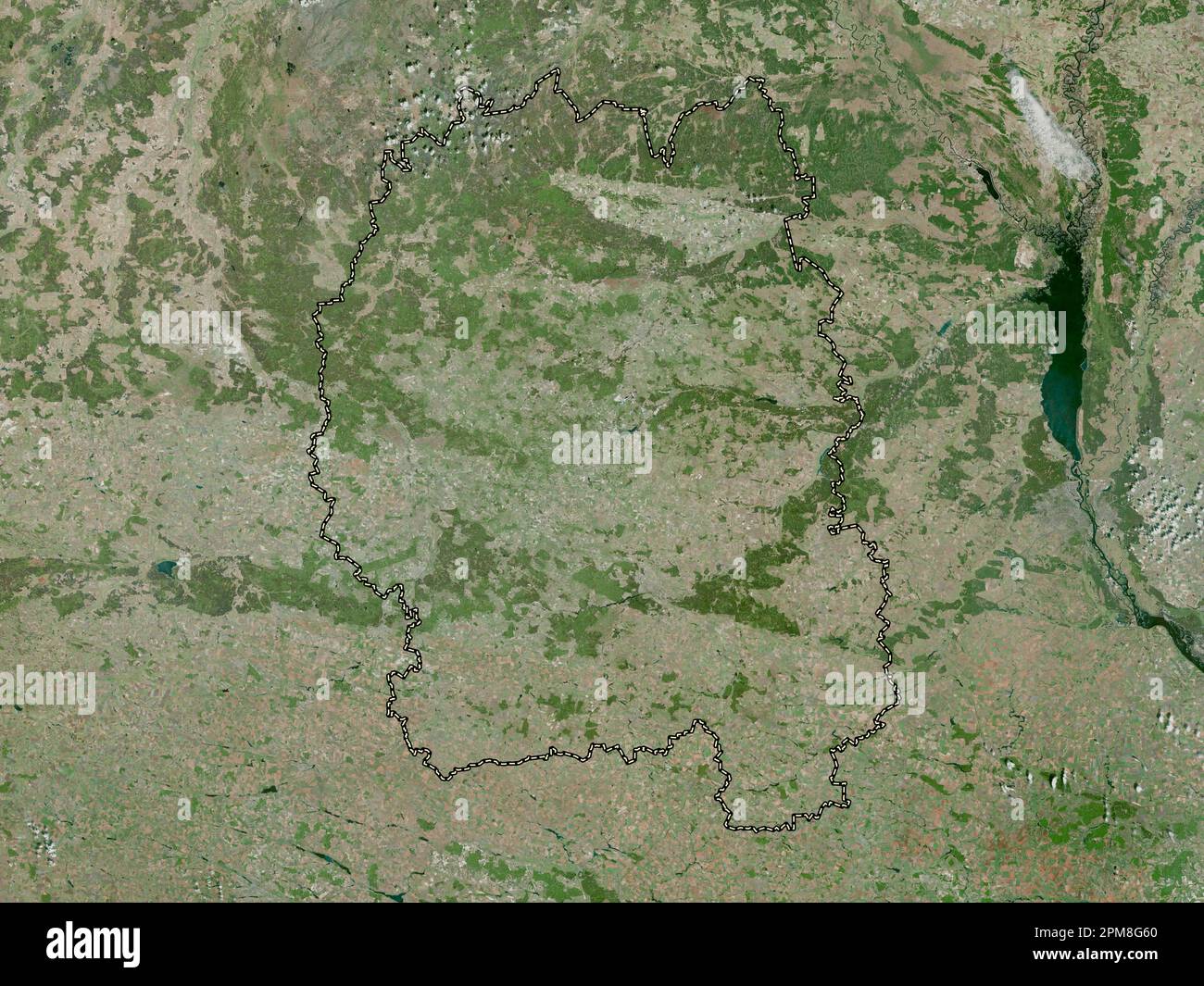 Zhytomyr, region of Ukraine. High resolution satellite map Stock Photo