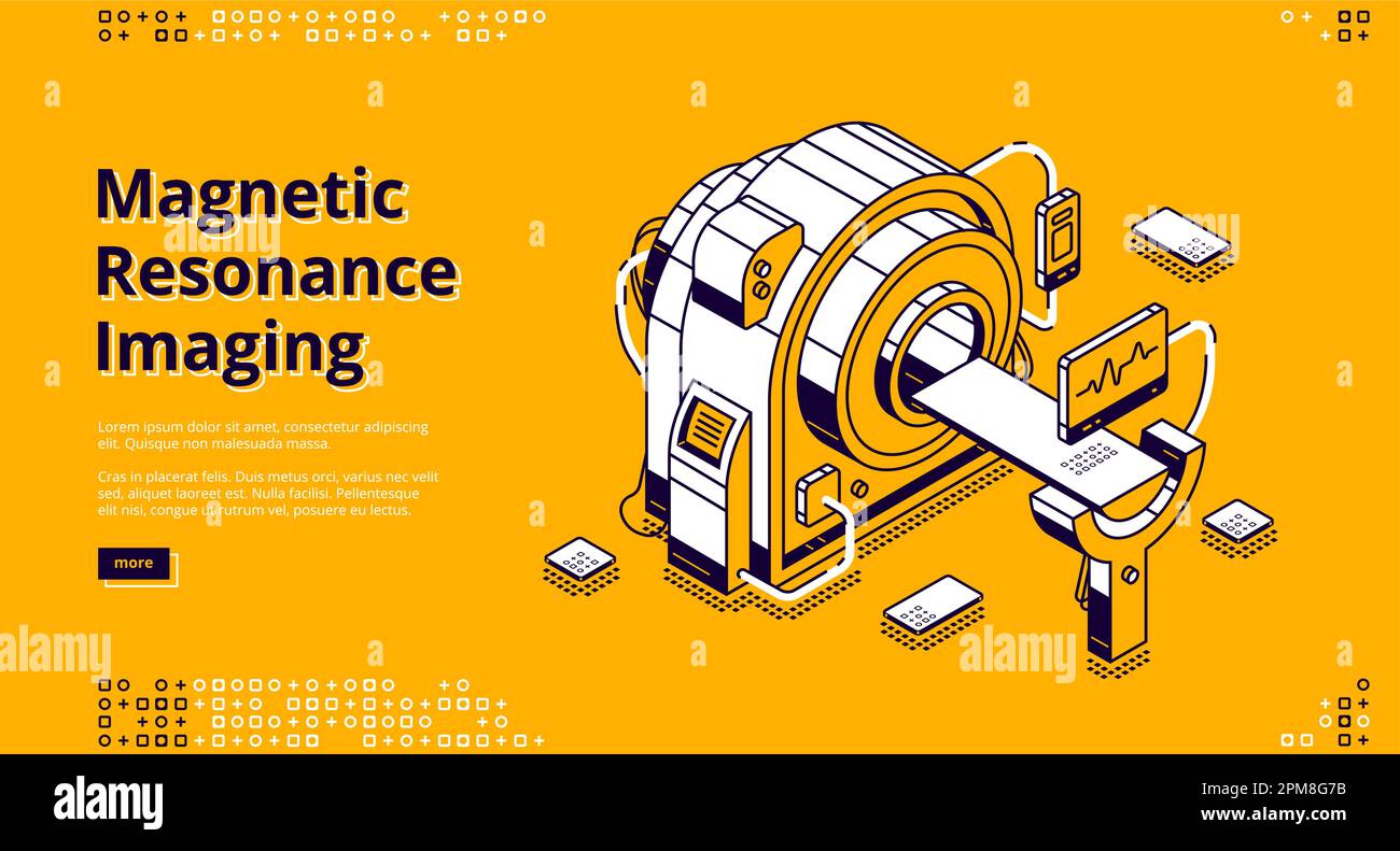 resonance imaging isometric landing page. Mri scanner in
