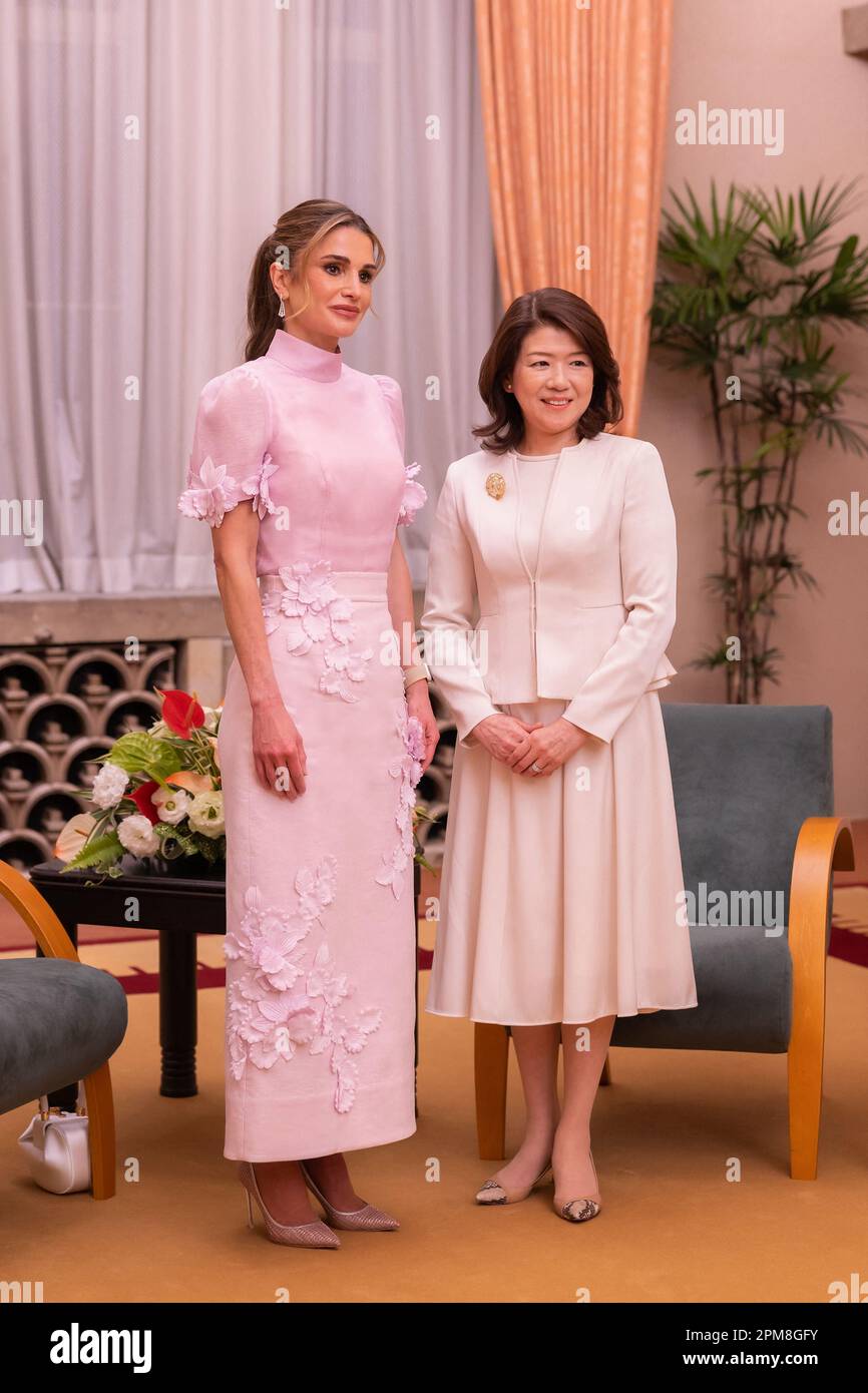 Tokyo Japan 11th Apr 2023 Jordans Queen Rania Al Abdullah Meets With Japanese Prime 0187