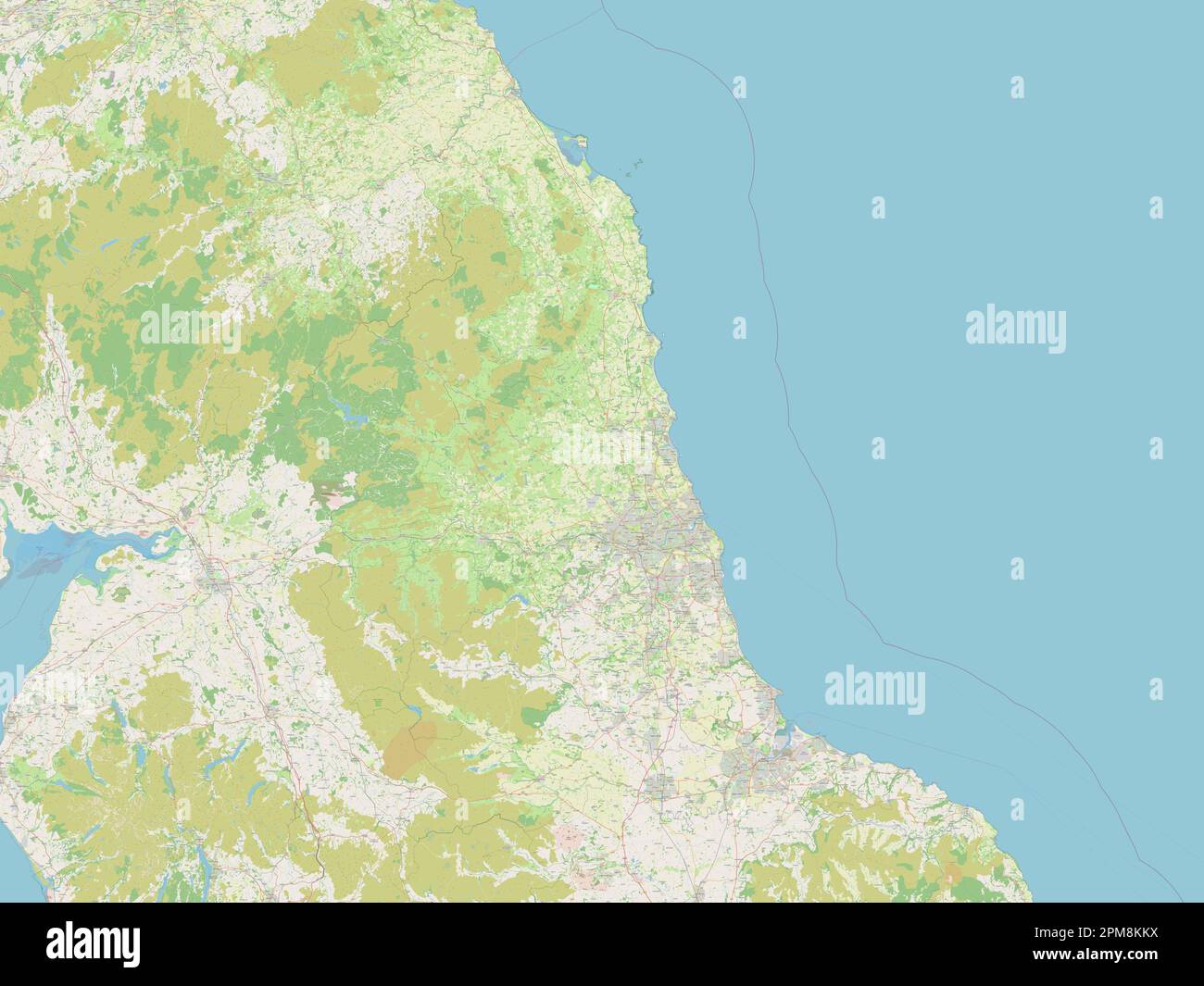 North East, region of United Kingdom. Open Street Map Stock Photo - Alamy