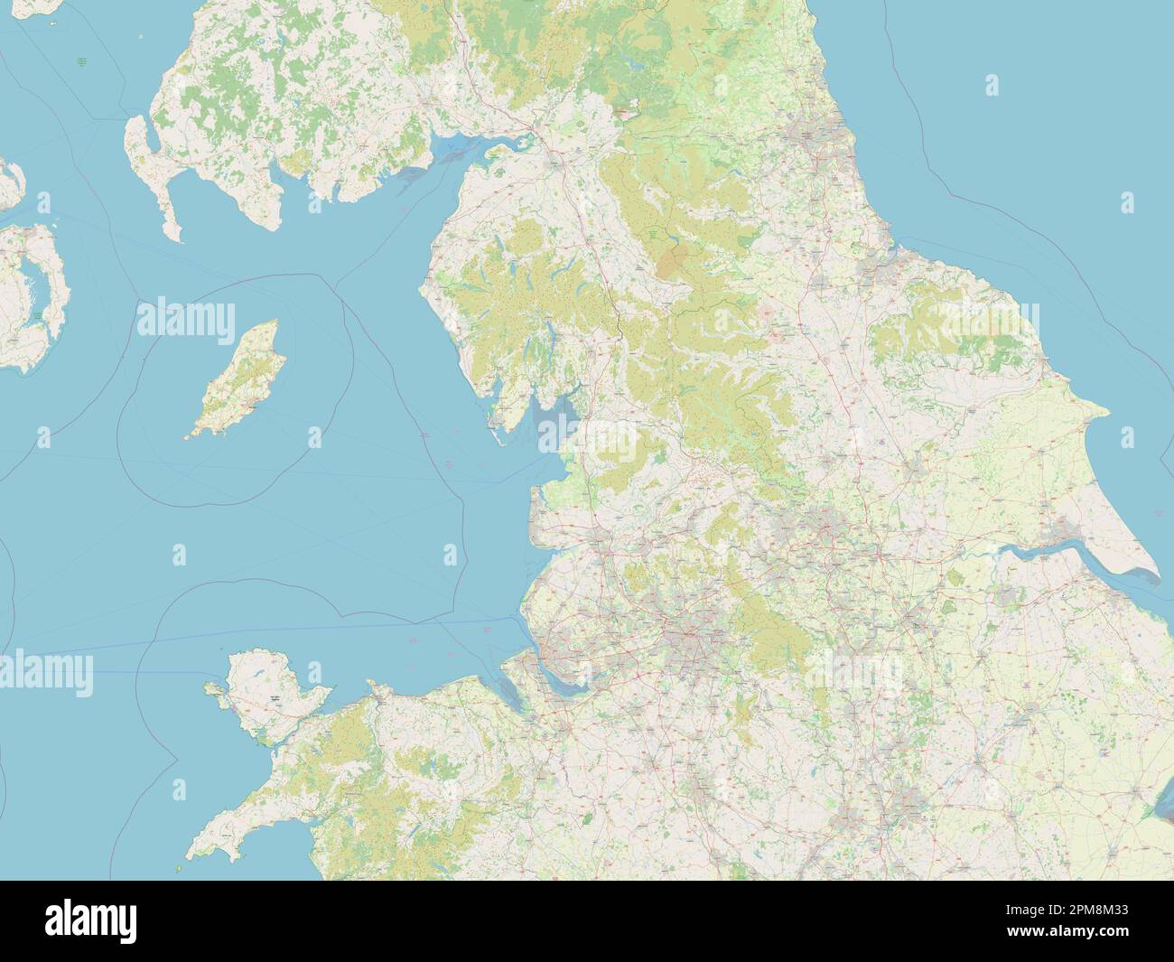 North West, region of United Kingdom. Open Street Map Stock Photo - Alamy