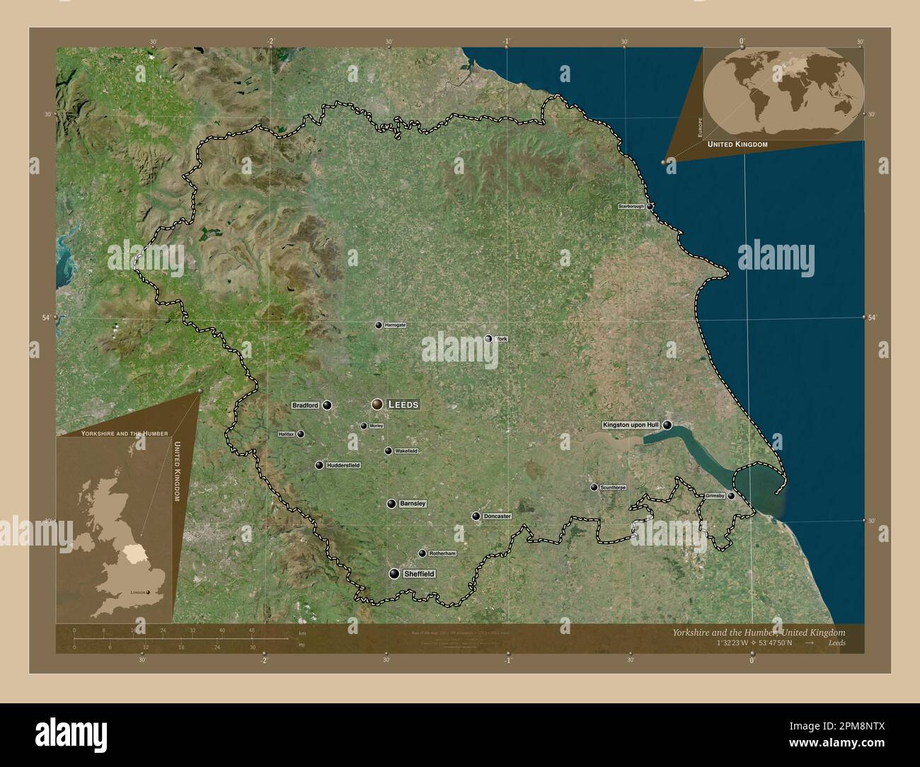 Yorkshire and the Humber, region of United Kingdom. Low resolution