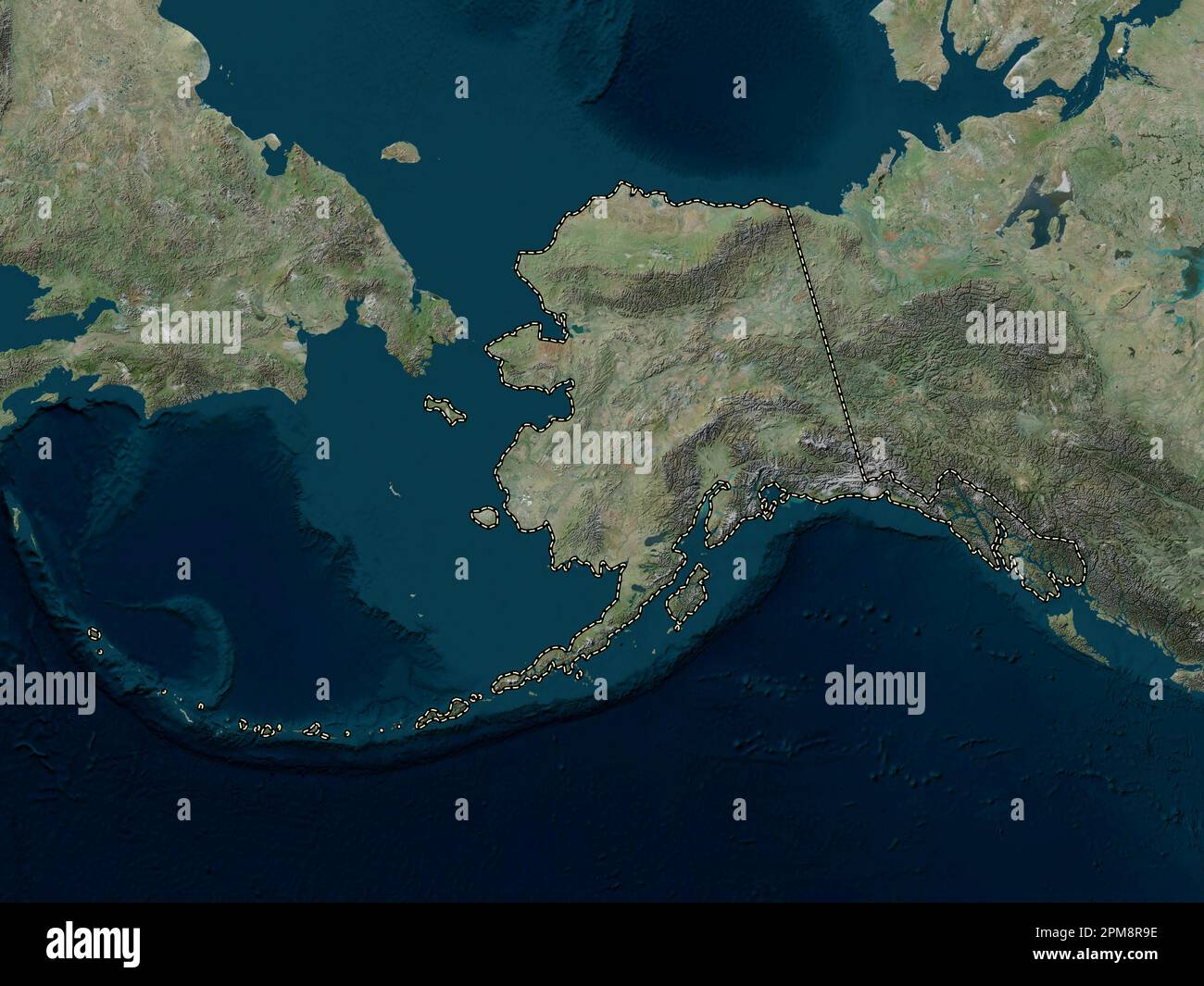 Alaska State Of United States Of America High Resolution Satellite Alaska State Of United States Of America High Resolution Satellite Map 2PM8R9E 