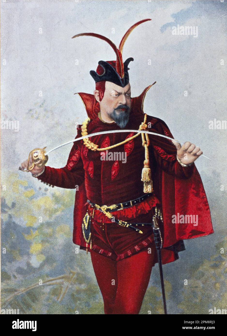 Edouard de Reszke in role of Mephistopheles of Charles Gounod - Edouard de Reszke (1853-1917) dans le role de Mephistopheles (Mephisto) dans 'Faust' - in 'The Theatre' du 01/09/1905 Stock Photo