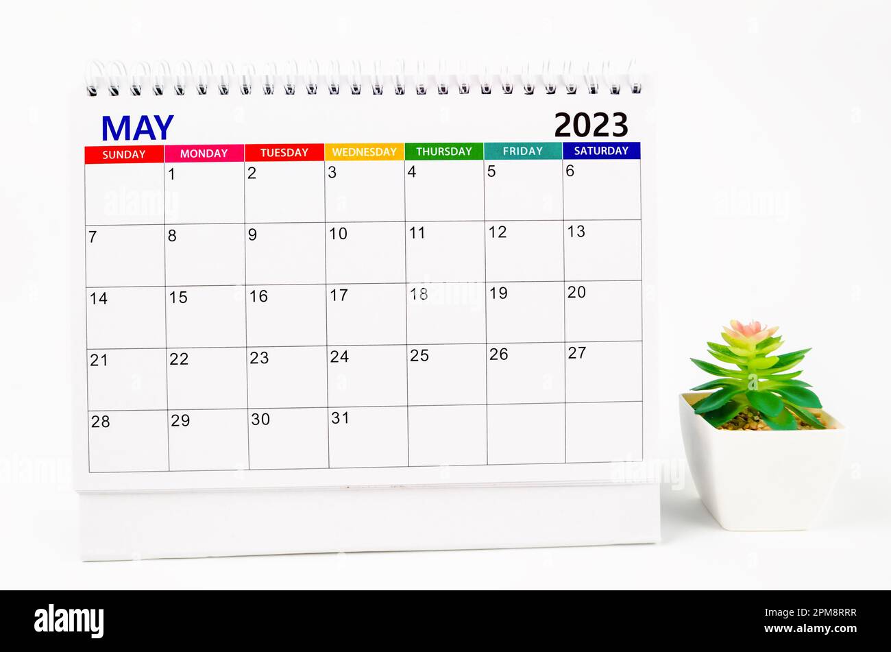 May 2023 Monthly desk calendar for 2023 year with plant pot isolated on  white background Stock Photo - Alamy