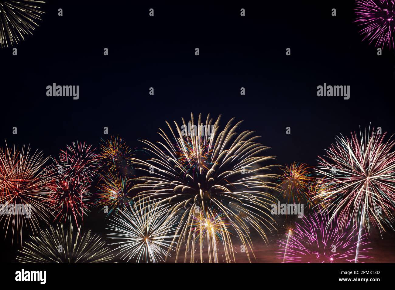 FOTOMONTAGE, Feuerwerk, Neujahr, Silvester Stock Photo