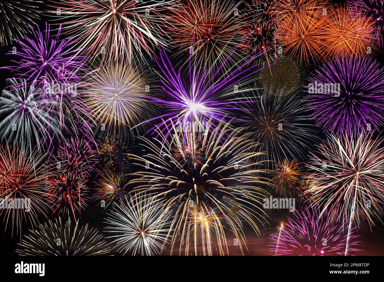 FOTOMONTAGE, Feuerwerk, Neujahr, Silvester Stock Photo