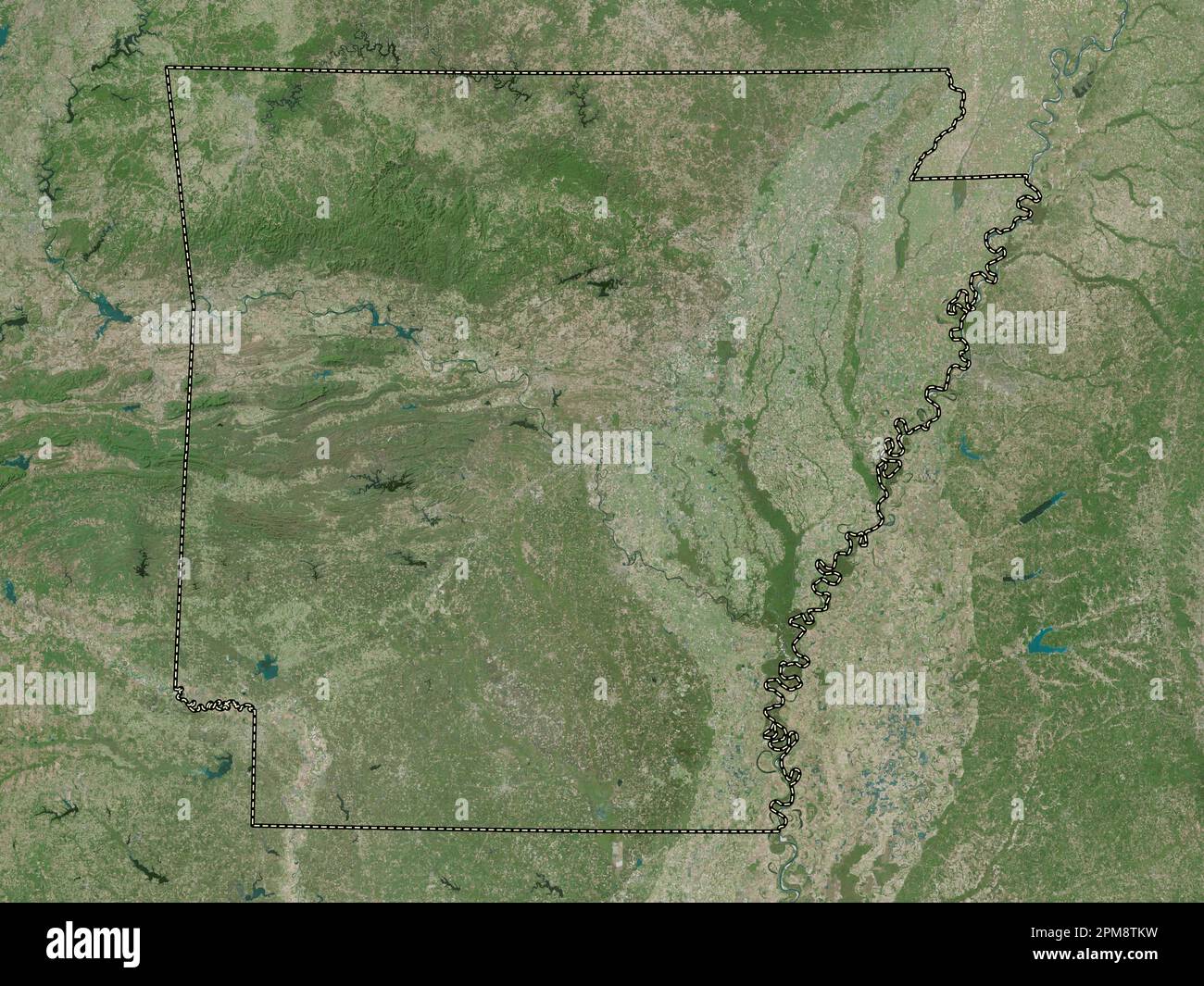 Arkansas state of United States - Arkansas State Of United States Of America High Resolution Satellite Map 2PM8TKW 