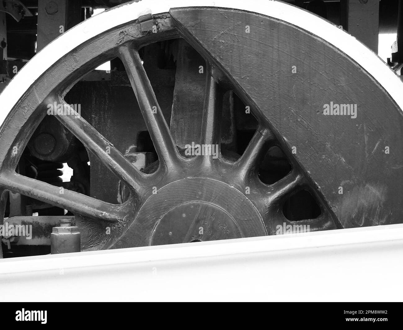 Steam locomotive details at the Arizona Railroad Museum in Chandler