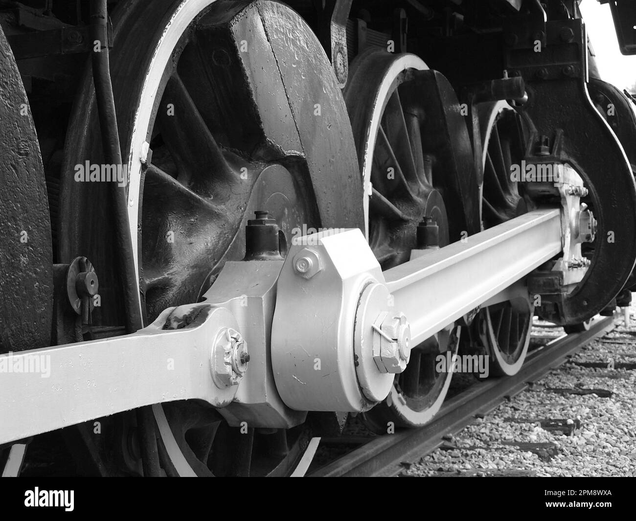 Steam locomotive details at the Arizona Railroad Museum in Chandler