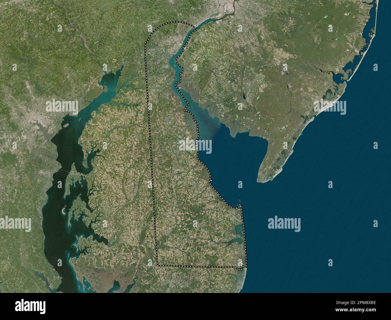 Delaware, state of United States of America. Low resolution satellite ...