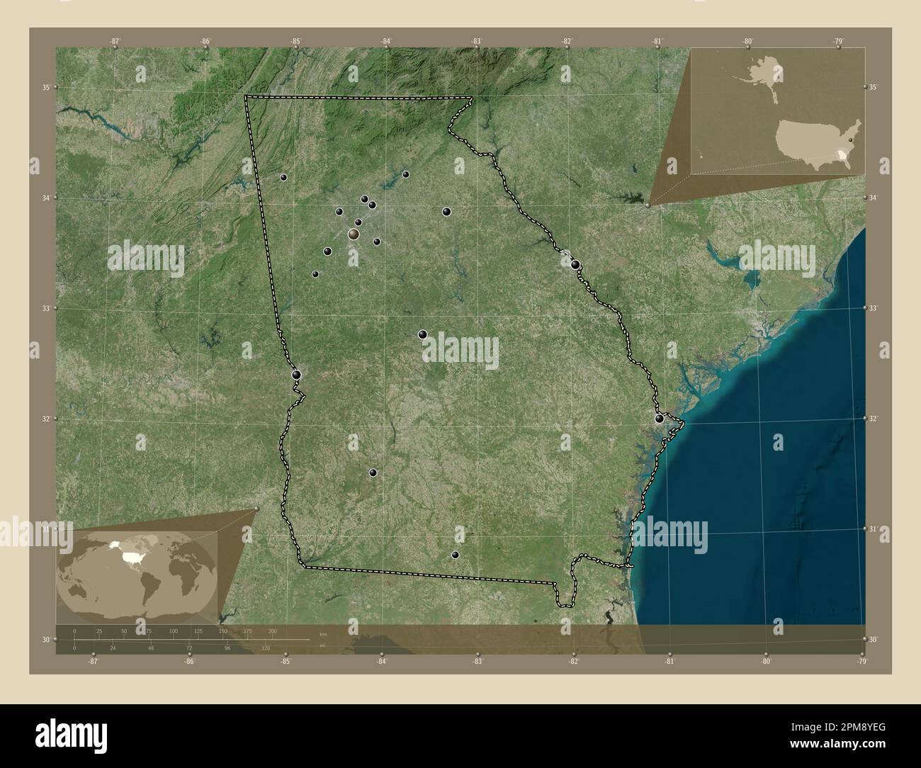state of United States of America. High resolution satellite